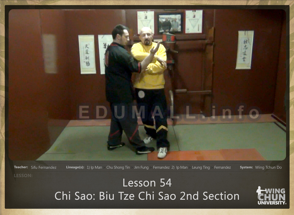Sifu Fernandez - WingTchunDo - Lesson 54 - Chi Sao - Biu Tze Chi Sao 2nd Section