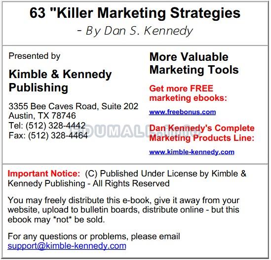 63 Killer Marketing Strategies - Dan Kennedy