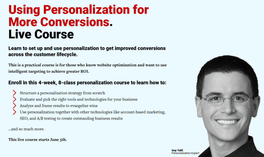 Guy Yalif - Conversionxl - Using Personalization for More Conversions